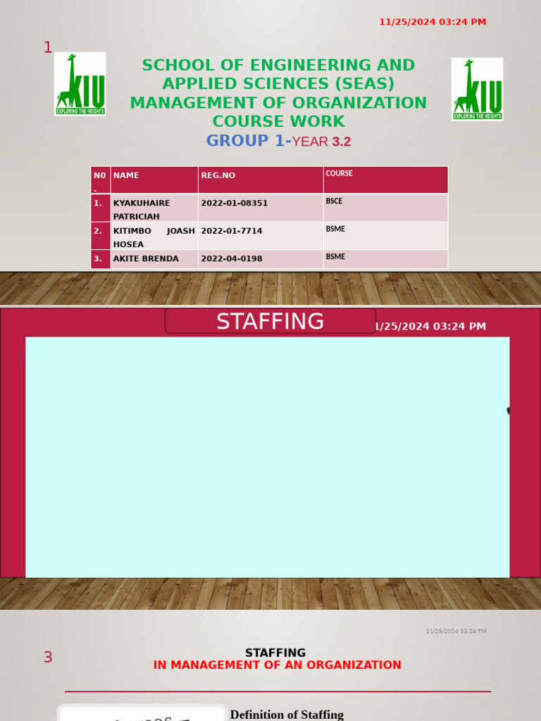 Group 1 - Staffing in Management of Organization | PDF | Recruitment ...