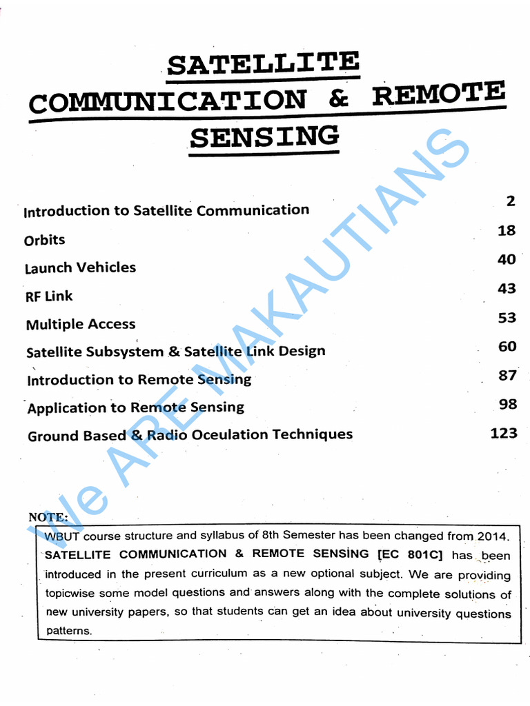 Satellite Communication - Remote Sensing | PDF