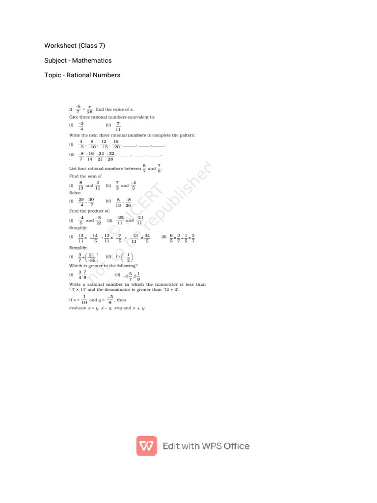 7th Rational No | PDF