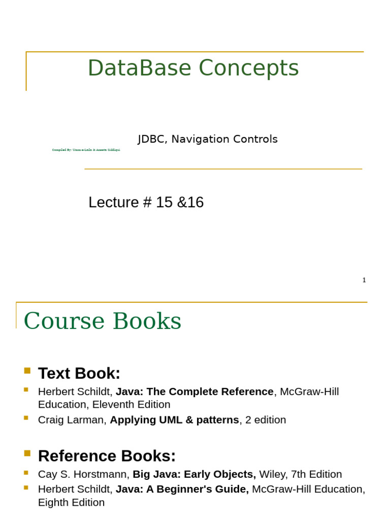 Database Concepts and JDBC Overview | PDF | Databases | Integer ...