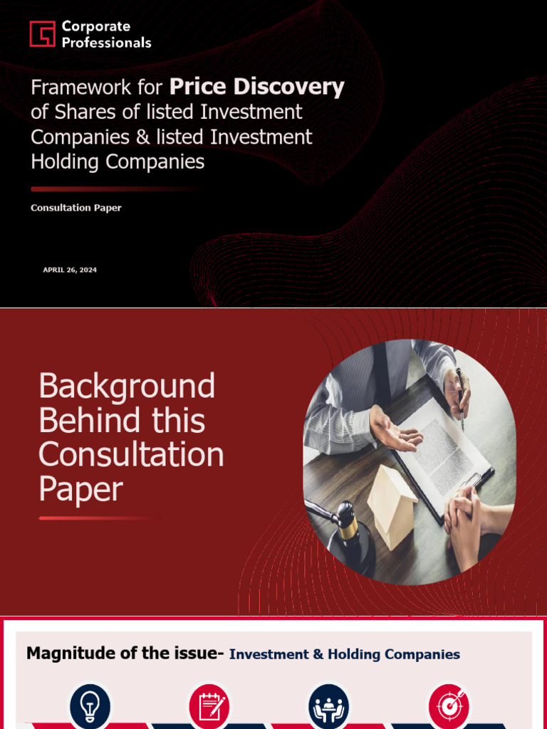 Framework For Price Discovery of Shares of Listed Investment Companies ...