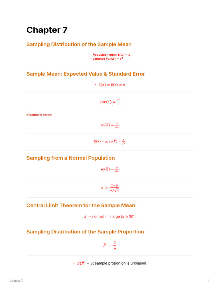 Formula sheet stats pdf standard error standard deviation