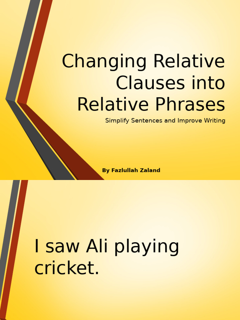 Transforming Relative Clauses to Phrases | PDF | Verb | Clause
