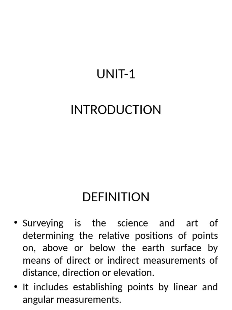 UNIT1 SUR | PDF | Surveying | Accuracy And Precision