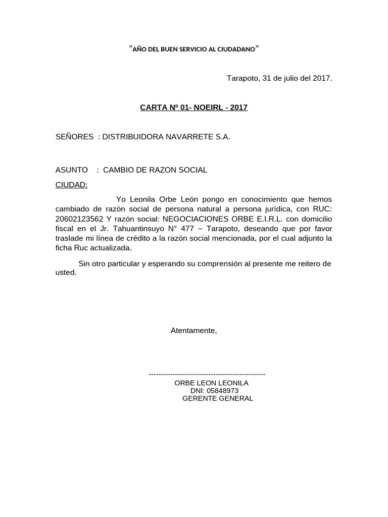 Cambio de Razon Social para El Banco | PDF