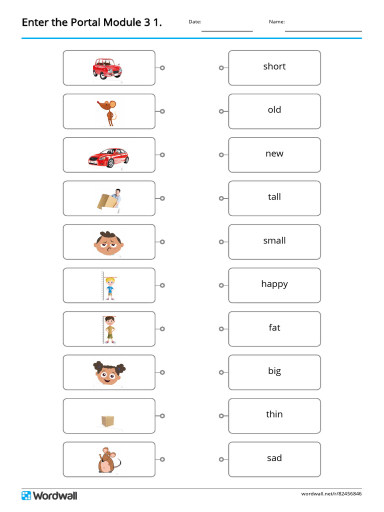 Enter The Portal Module 3 1 Match Up Line Drawing | PDF