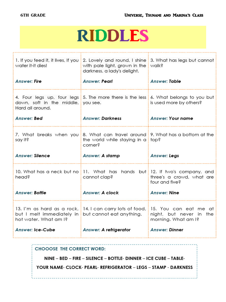 Riddles-Solutions-2 | PDF