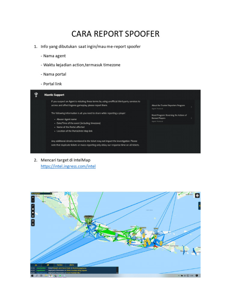 Panduan Melaporkan Spoofer Ingress | PDF