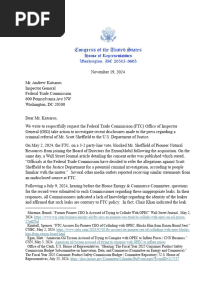 Sheffield Leak Letter FTC 