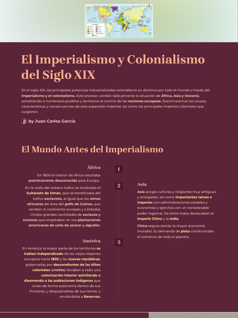 Imperialismo y Colonialismo en el Siglo XIX | PDF | Colonialismo ...