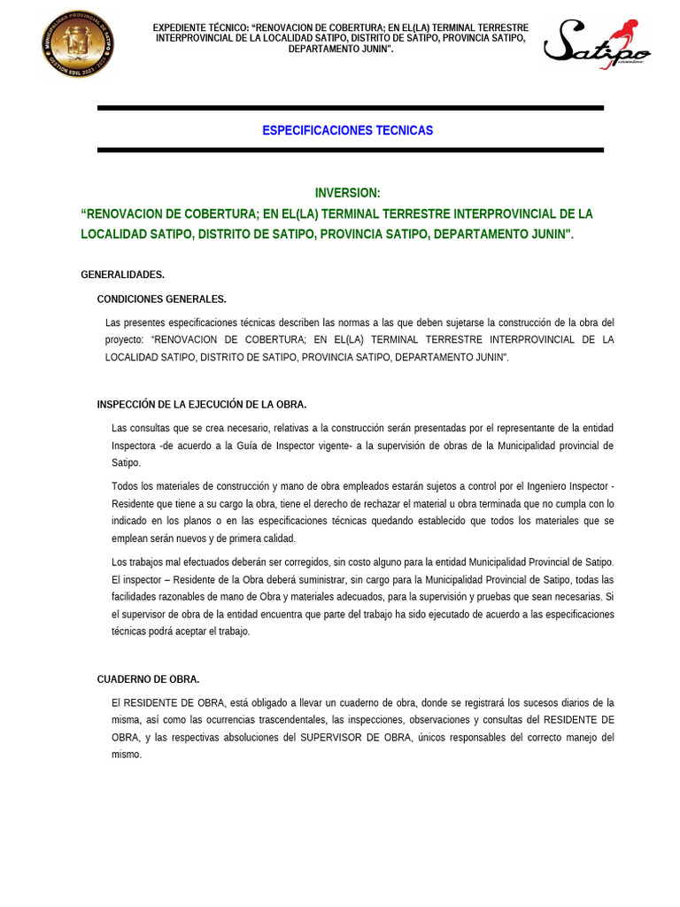 ESPECIFICACIONES TECNICAS TERMINAL Ok | PDF | Pintar | Pinturas