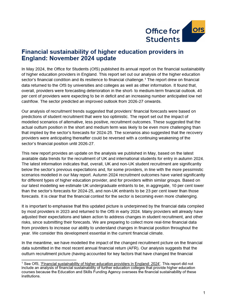 2023 Financial Outlook for UK Higher Ed | PDF | Forecasting ...