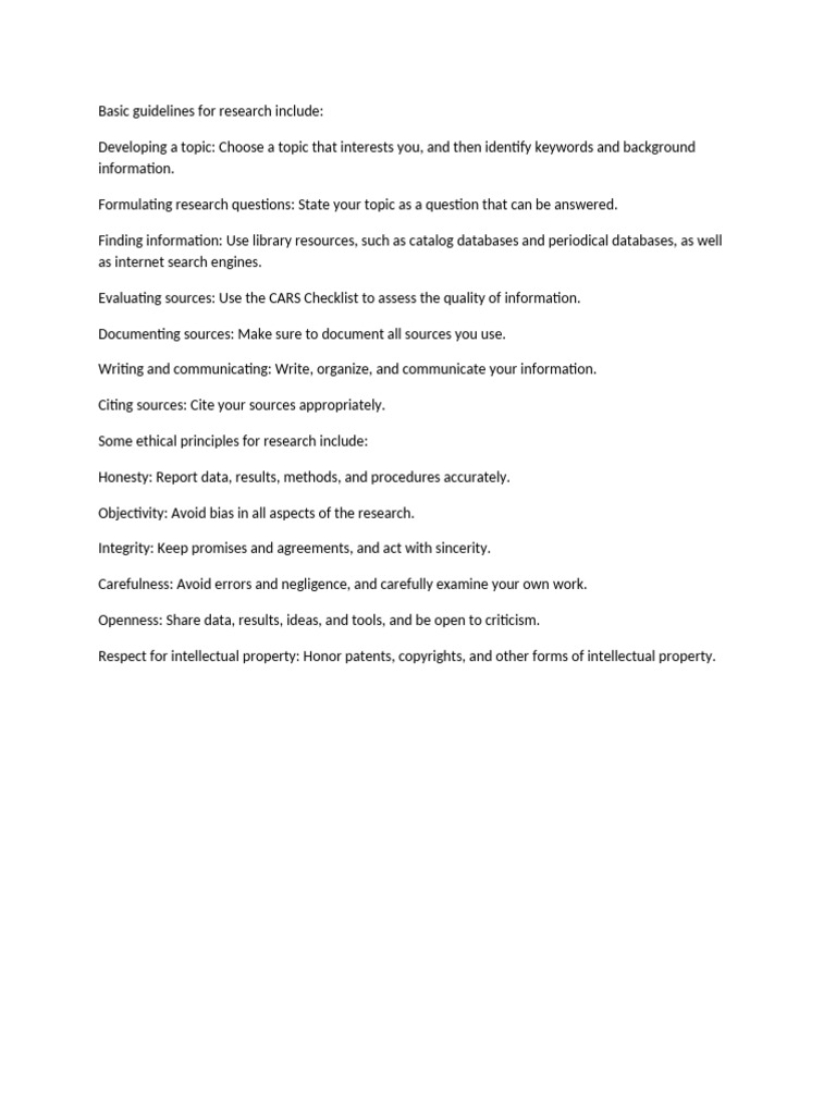 Basic Guidelines in Research | PDF