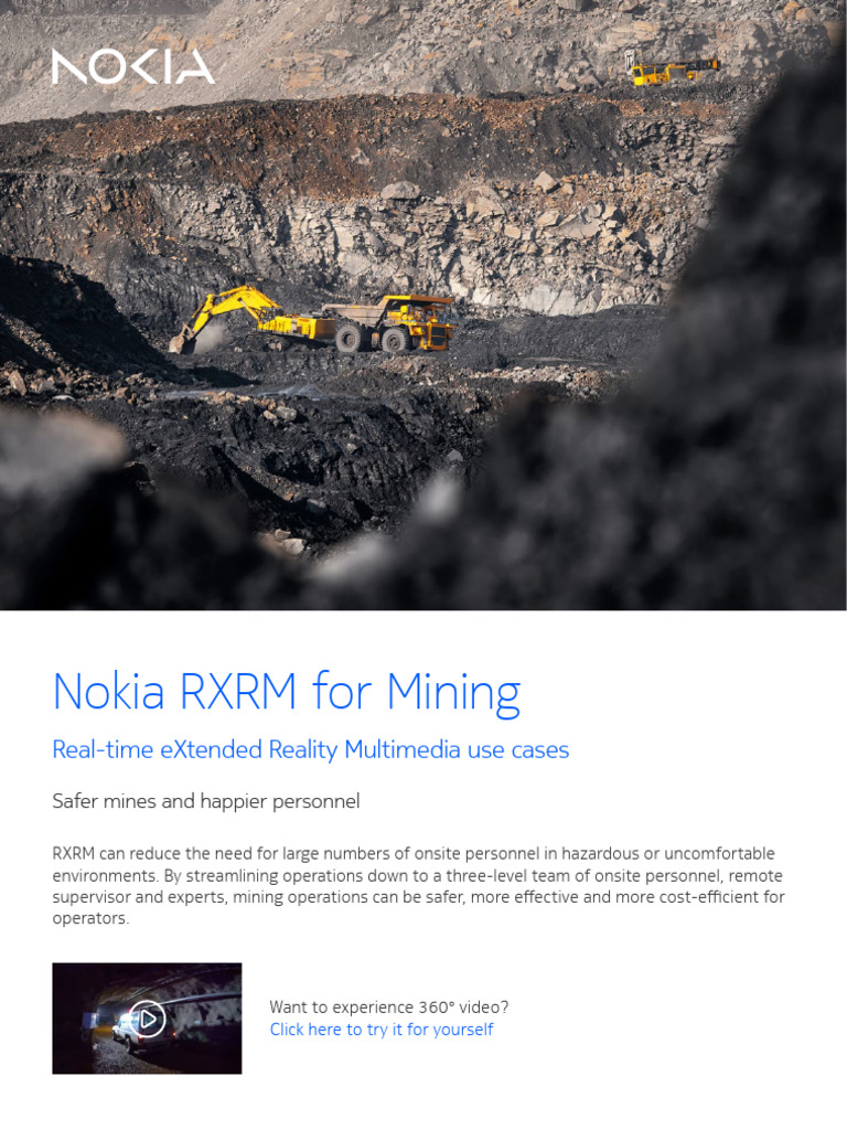 Nokia RXRM: Safer Mining with XR | PDF | Nokia | Multimedia
