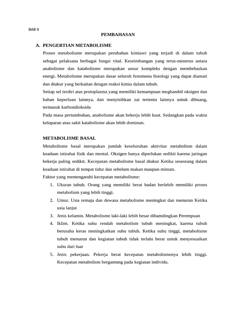 Pengertian dan Proses Metabolisme Tubuh | PDF | Sains & Matematika