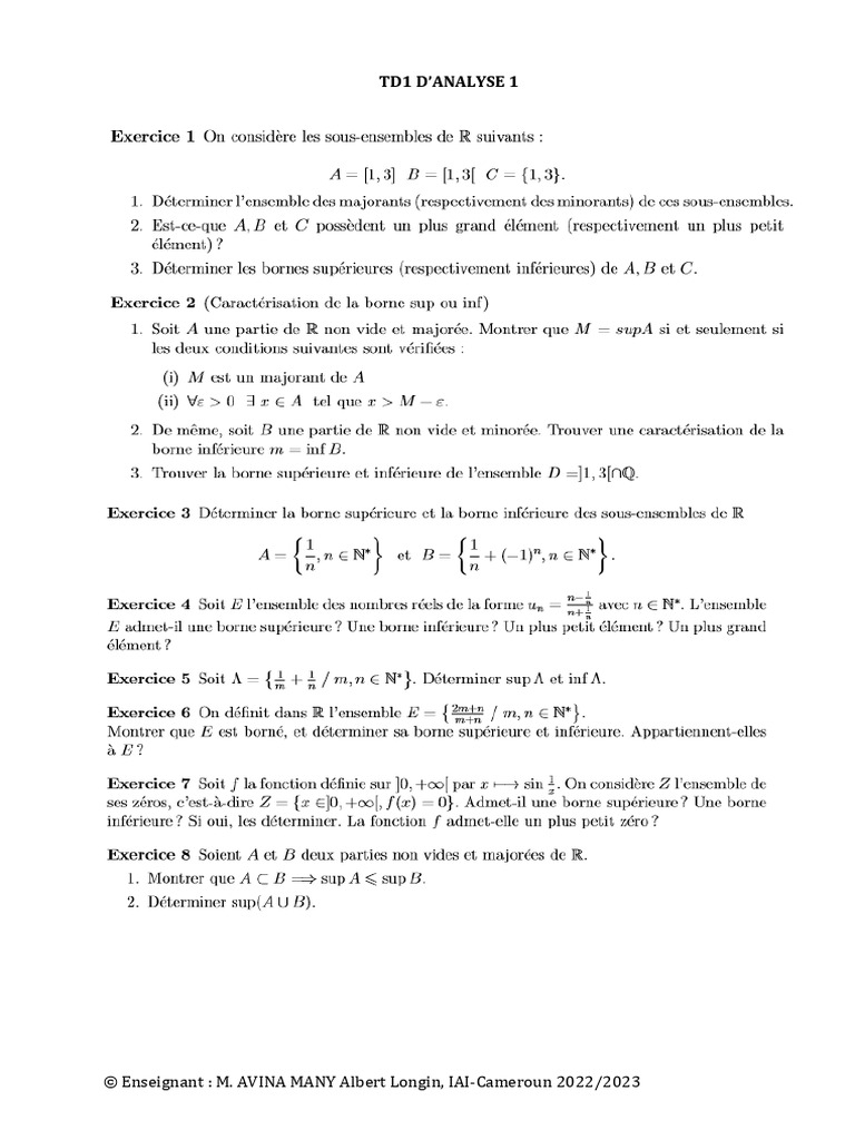 TD1 Analyse1 | PDF