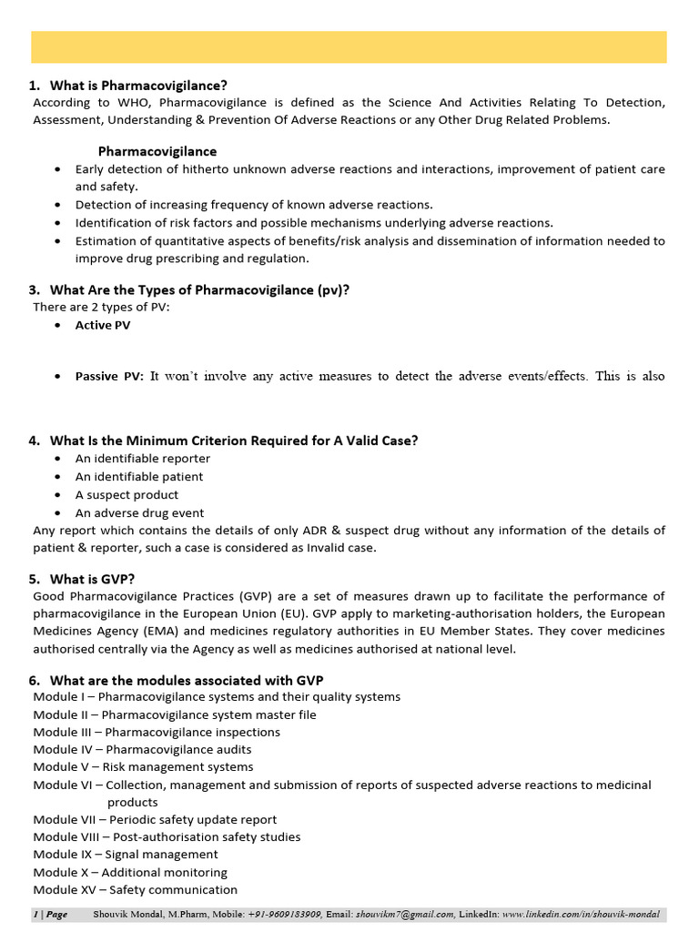 pv interview ques | PDF | Pharmacovigilance | Adverse Effect