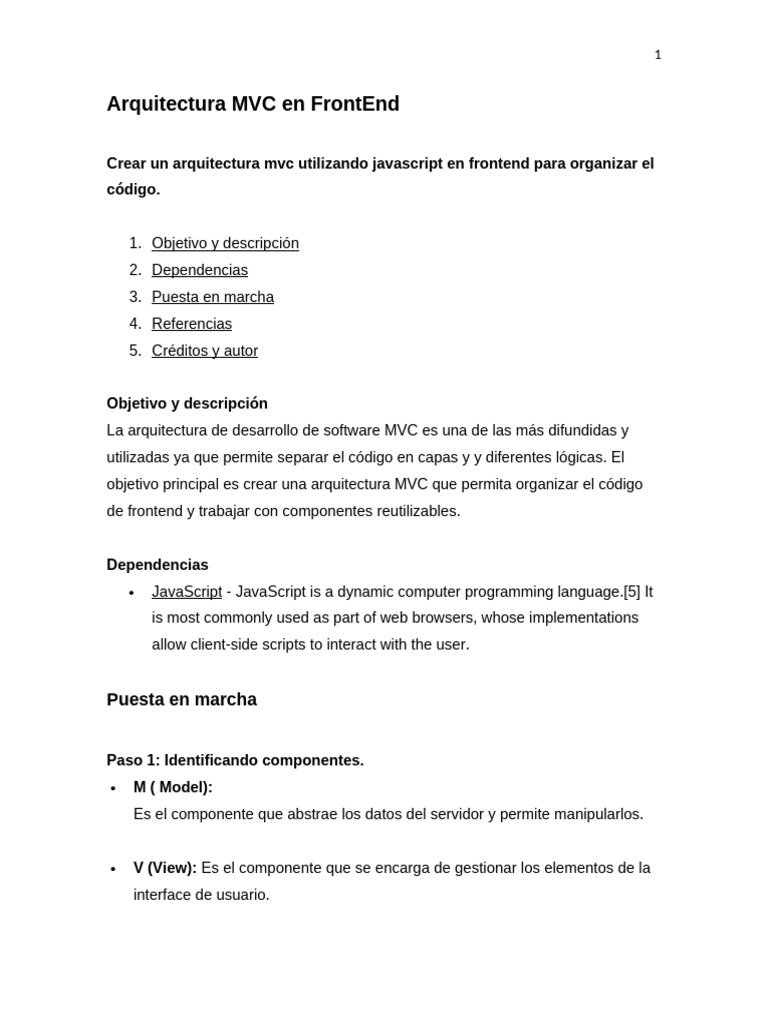 Arquitectura MVC en FrontEnd | PDF | Modelo – Vista – Controlador ...