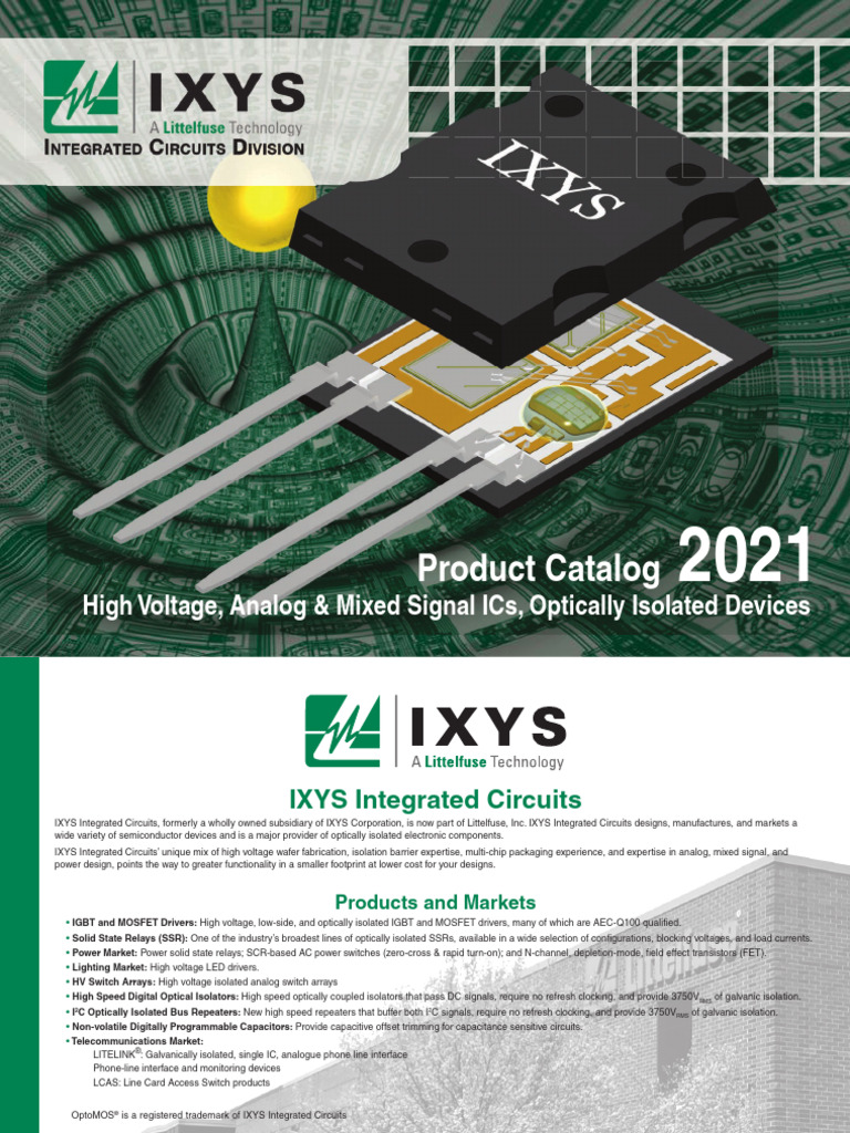 Product Catalog: High Voltage, Analog & Mixed Signal Ics, Optically ...