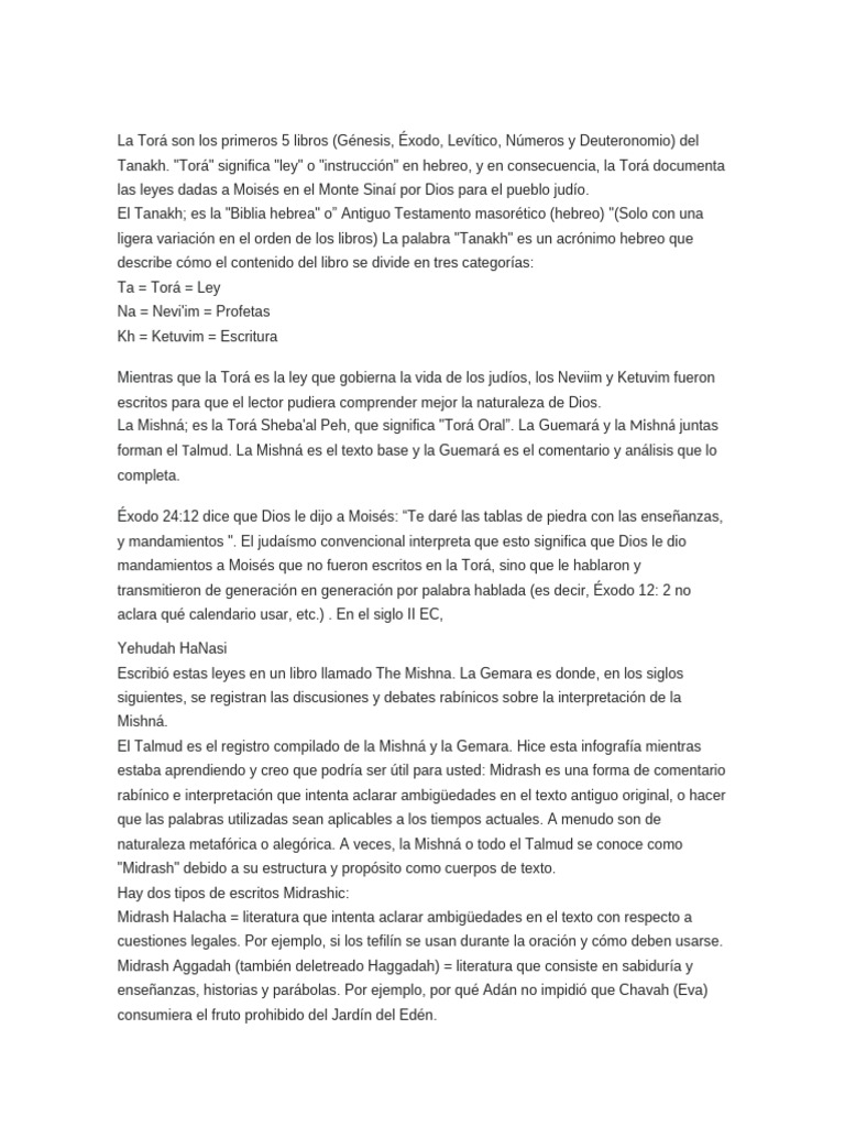 Torá, Mishná y Gemará: Fundamentos del Talmud | PDF | Tora | Talmud