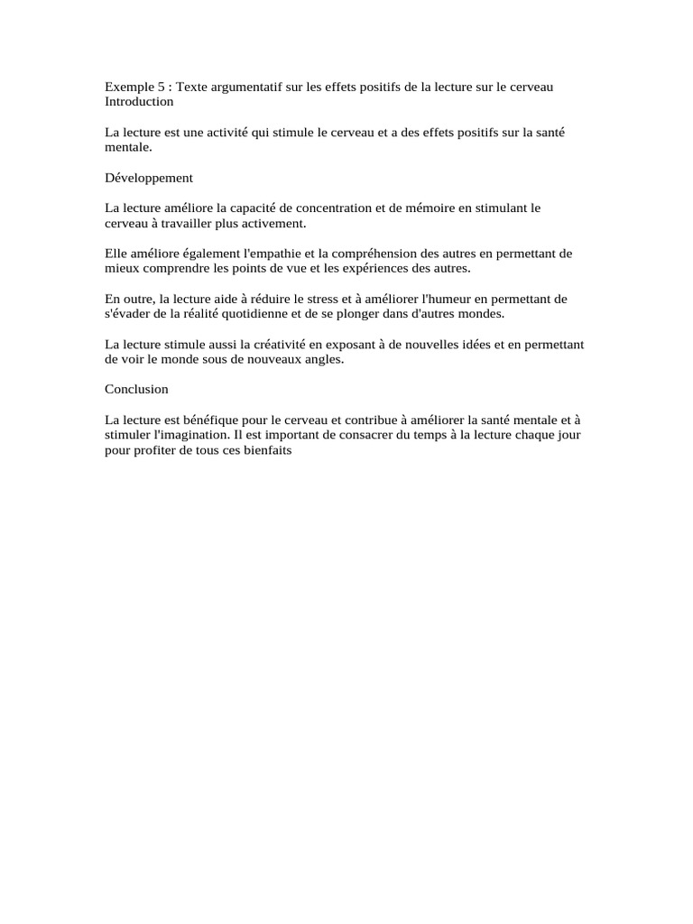 Bienfaits de la lecture sur le cerveau | PDF