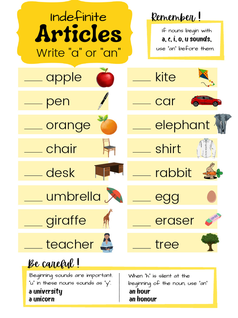 Using Articles with Nouns Guide | PDF | Language Arts & Discipline