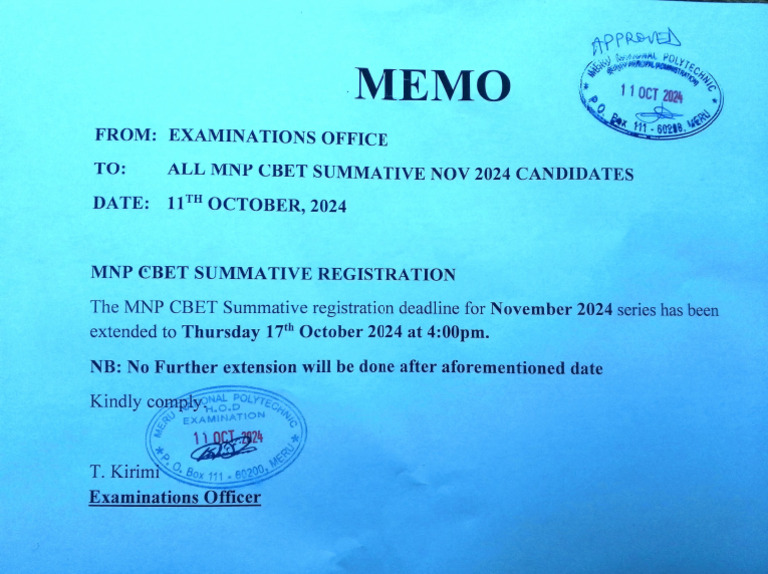 MNP CBET Registration Deadline Extended | PDF