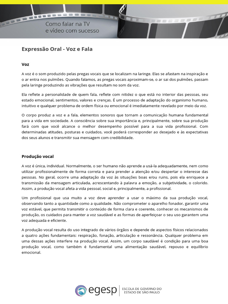 Importância da Voz e Fala na Comunicação | PDF | Voz humana | Canto