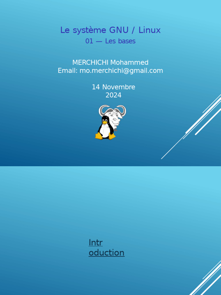 Introduction à GNU/Linux et ses usages | PDF | Gnou | Logiciel gratuit