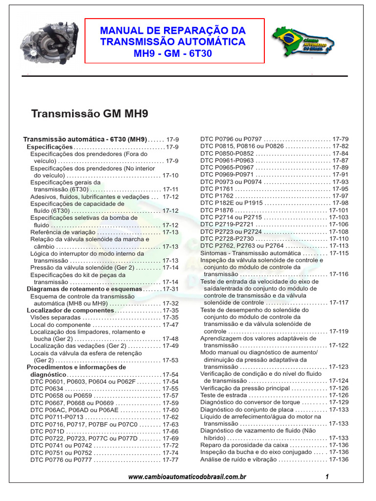 TRANSMISSÃO AUTOMÁTICA GM 6T30 - MH9 - Sonic - CAB | PDF | Eixo ...