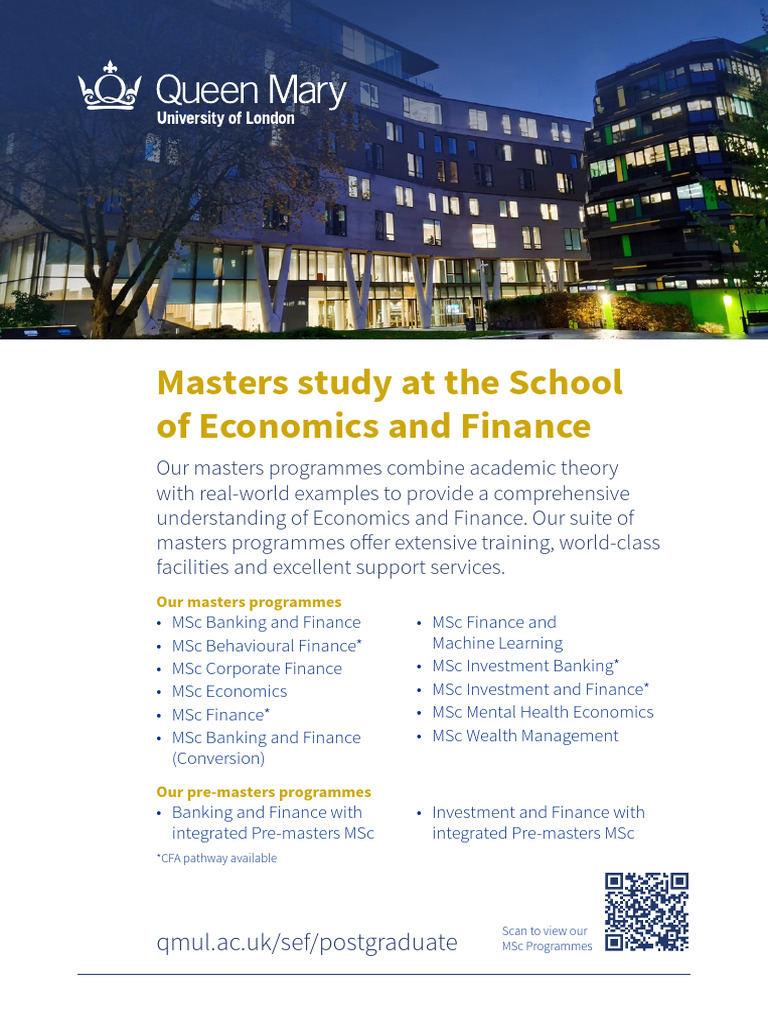 Masters in Economics and Finance Programs | PDF | Economics | Economies