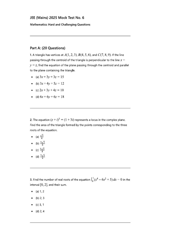 Math Mock 6 | PDF