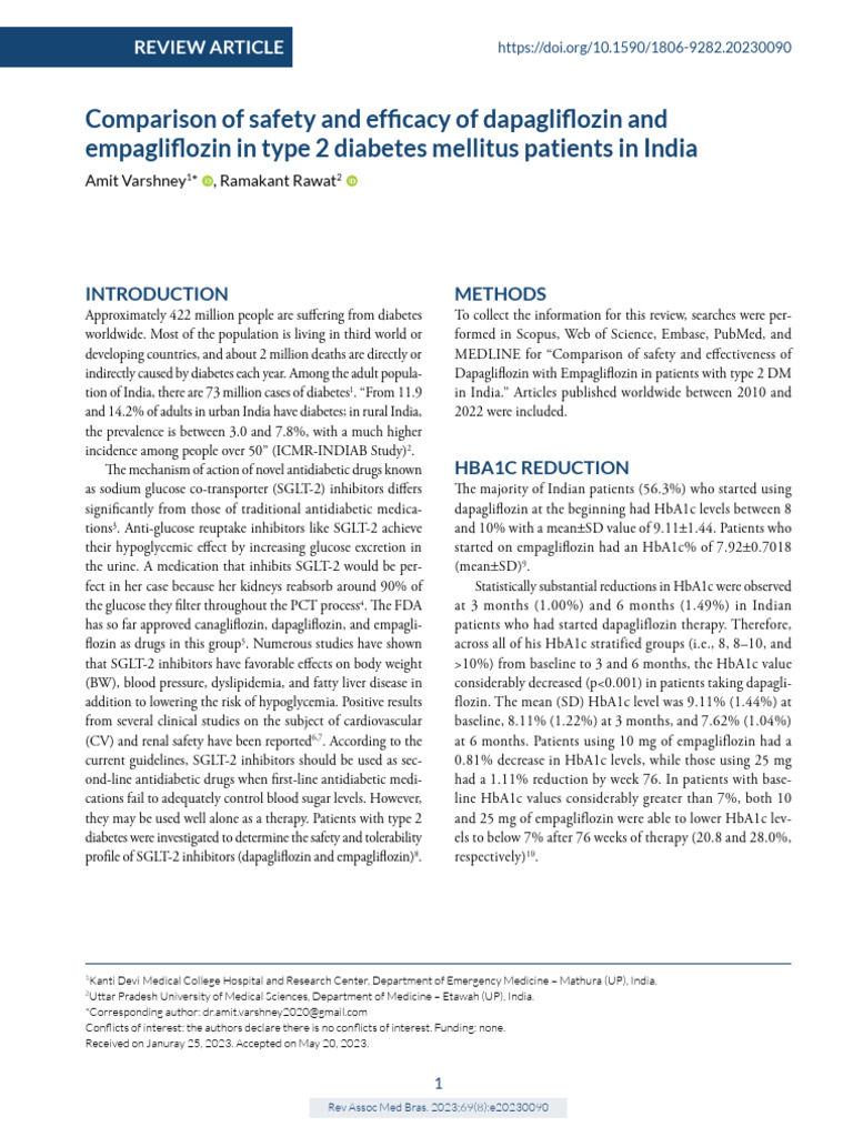 Comparison and safety | PDF | Diabetes | Clinical Medicine