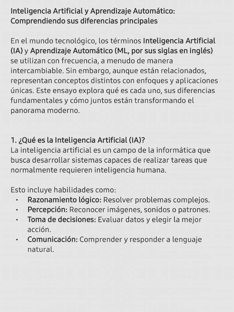 Inteligencia Artificial y Aprendizaje Automático - 241125 - 132400 | PDF