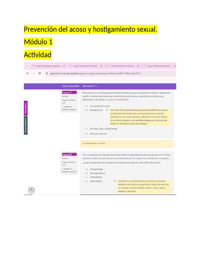 Prevención del acoso sexual en módulos | PDF