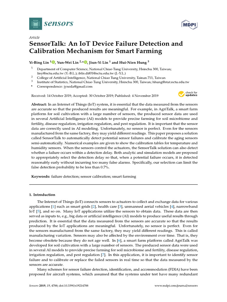 10 3390@s19214788 | PDF | Sensor | Internet Of Things