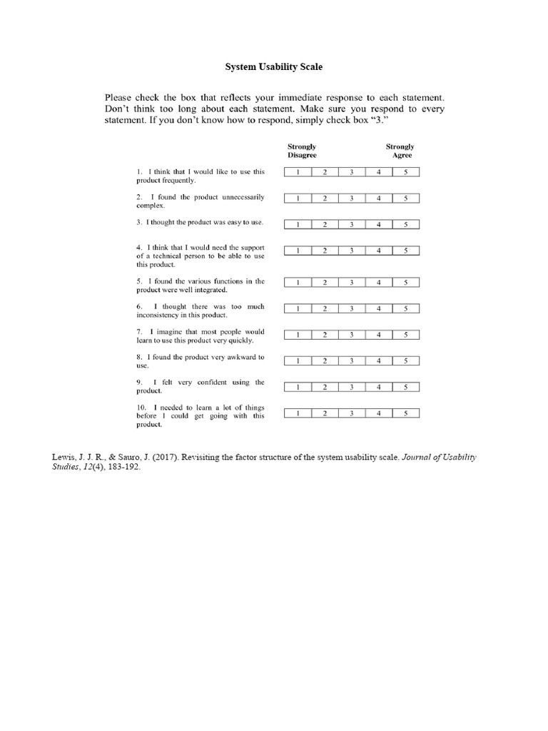System Usability Scale | PDF | Science & Mathematics | Technology ...