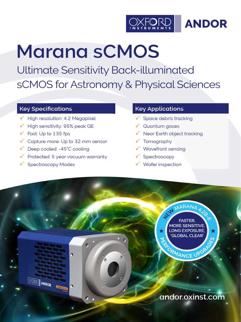 Andor Marana Scmos Specifications | PDF | Optical Resolution | Pixel