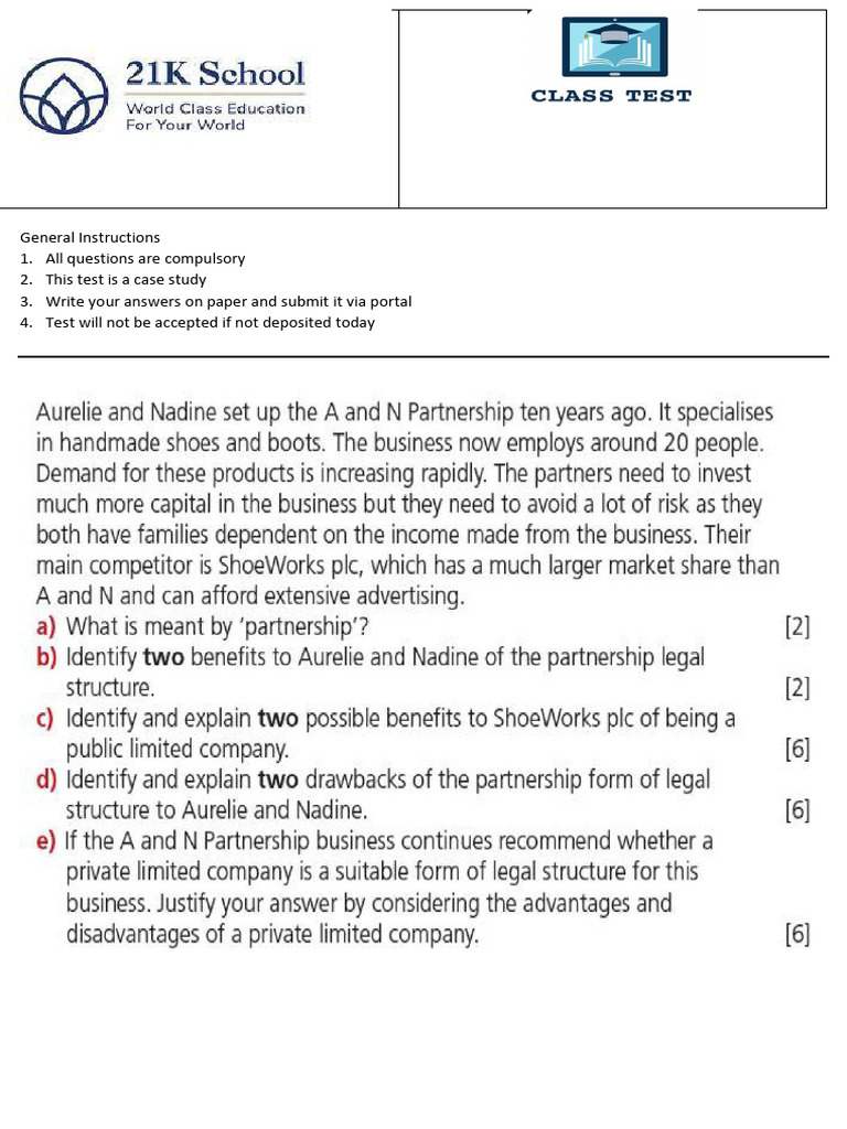 Case Study Test Instructions | PDF
