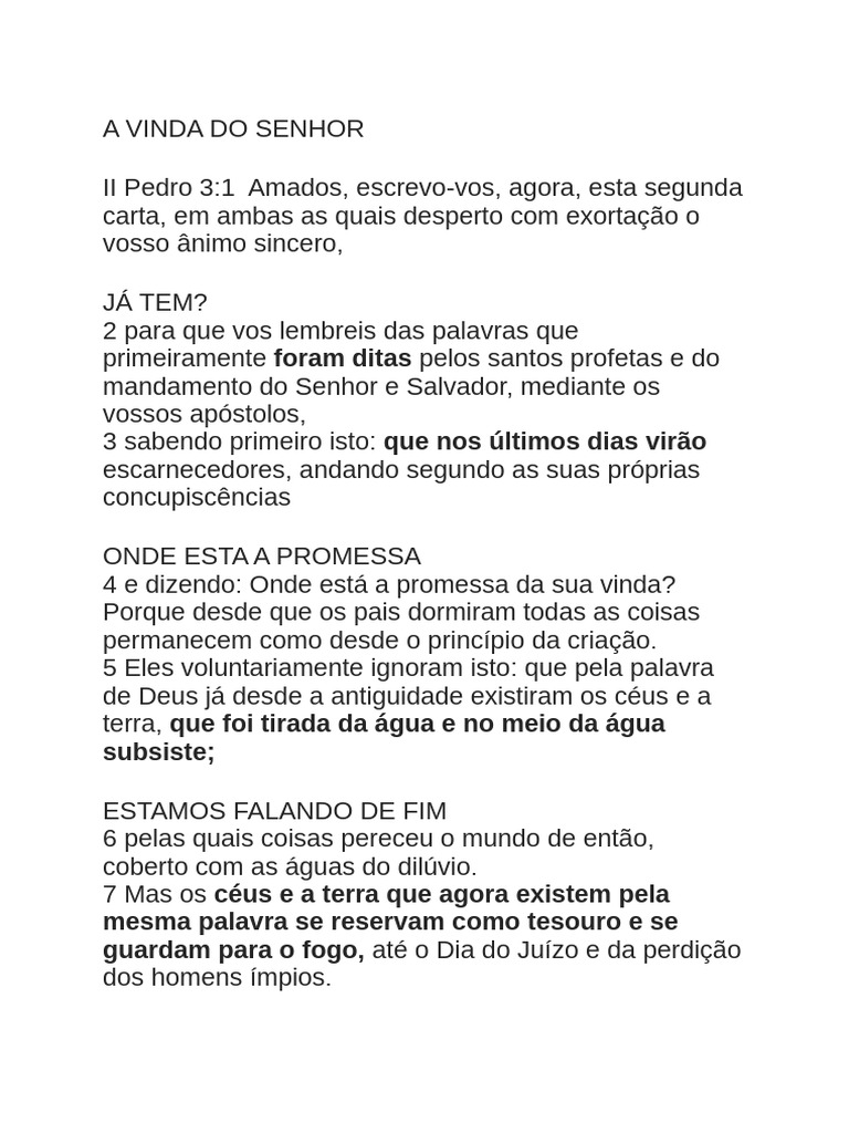 A Vinda do Senhor e Seus Sinais | PDF | Escatologia cristã | Crença e ...