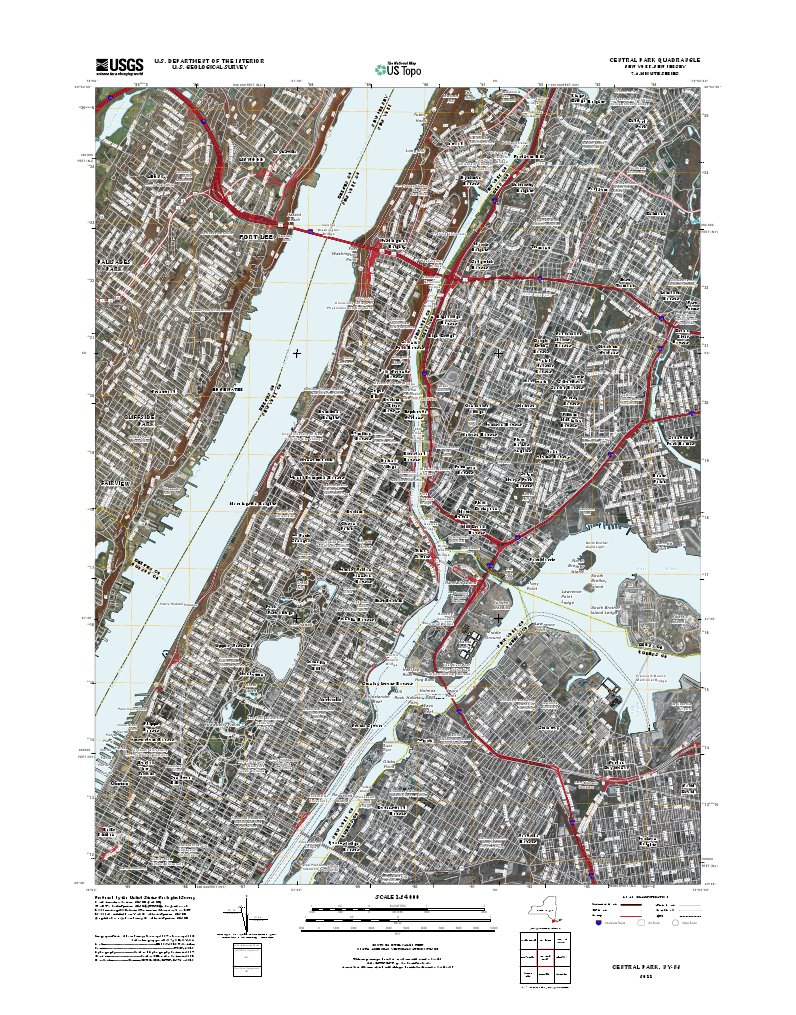 Central Park Map | PDF | United States Geological Survey | Surveying
