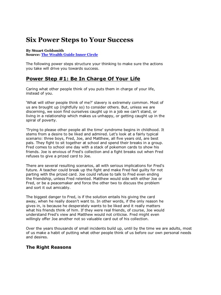 Six Power Steps To Your Success | PDF | Slavery
