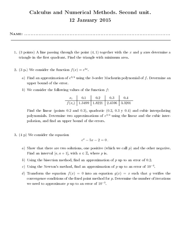 Calculus Numerical Methods: Triangle & Roots | PDF | Elementary ...