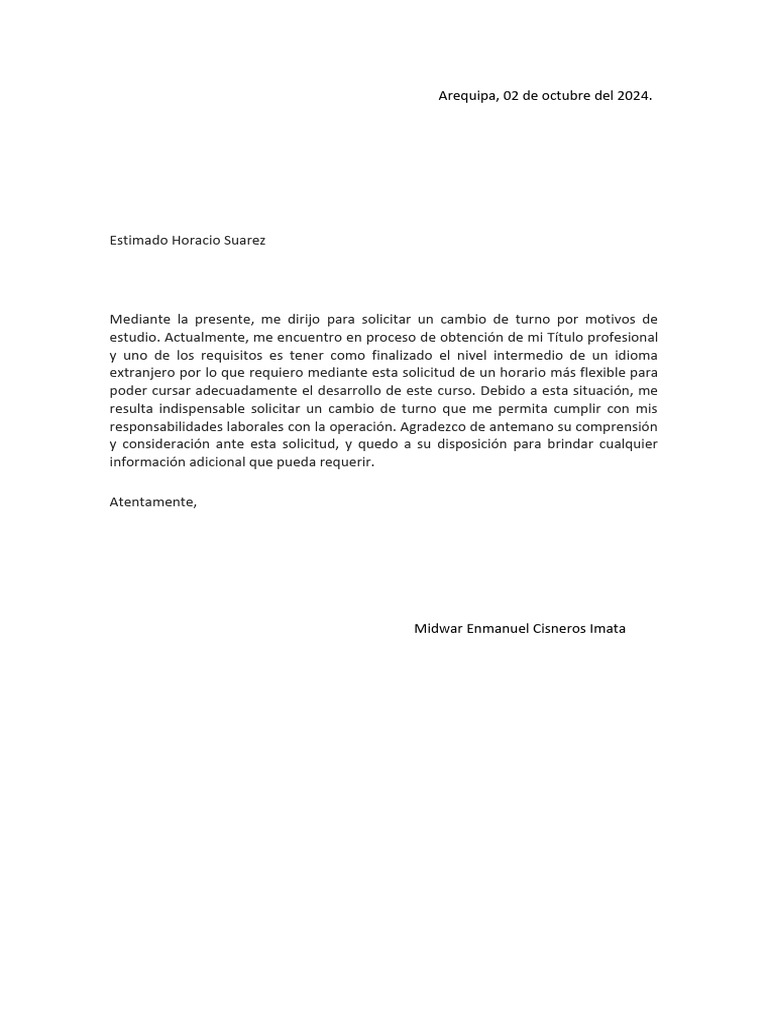 Solicitud Cambio De Horario 1a PDF