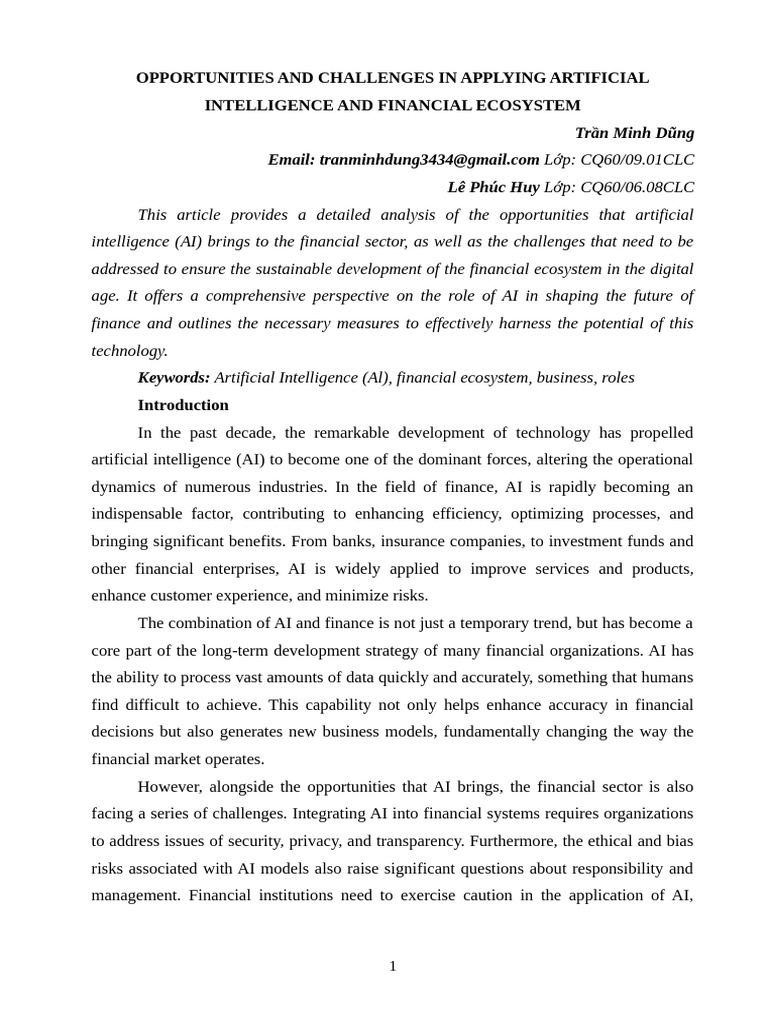 Opportunities and Challenges in Applying Artificial Intelligence and ...