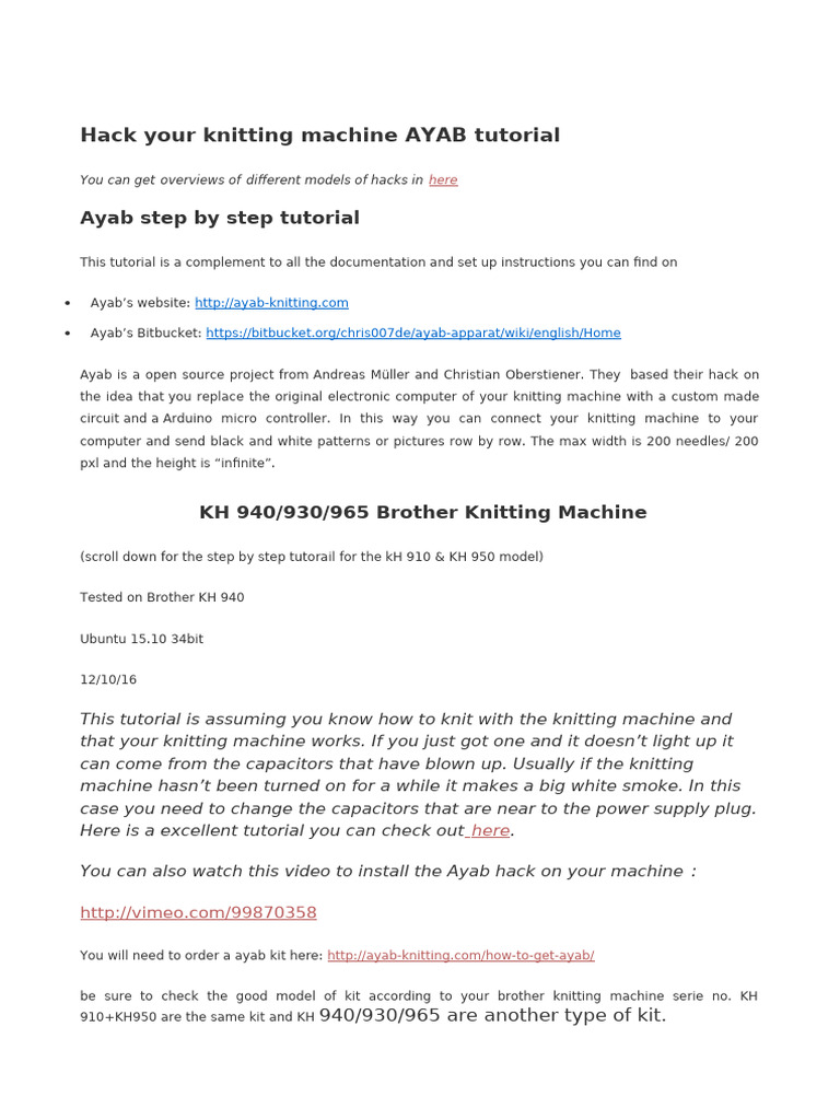 Istruzioni Ayab | PDF | Knitting | Electrical Connector