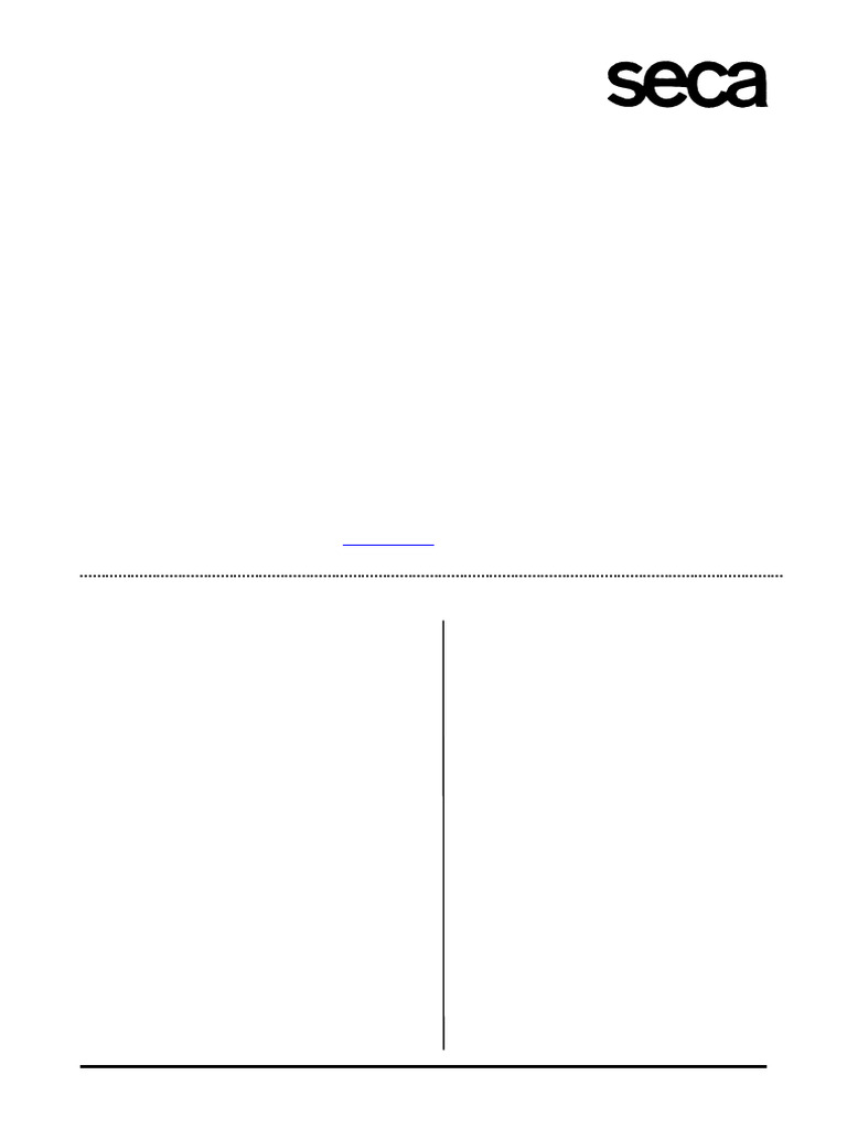 Seca Electronic Scale Service Manual | PDF | Weighing Scale | Power Supply