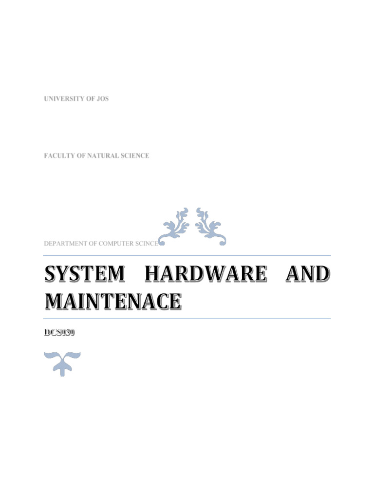 Maintenance | PDF | Computer Data Storage | Random Access Memory