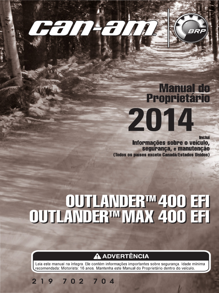 Manual Do Outlander 400 Efi | PDF | Freio | Monóxido de carbono