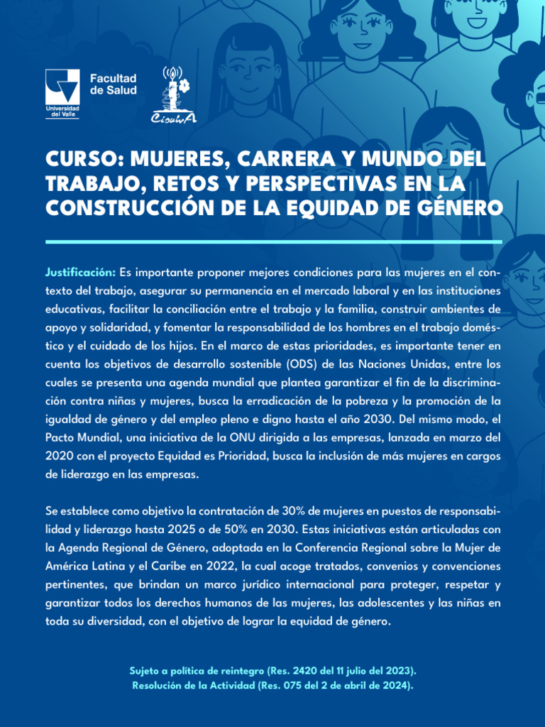 Curso sobre Equidad de Género Laboral | PDF | Igualdad de género ...